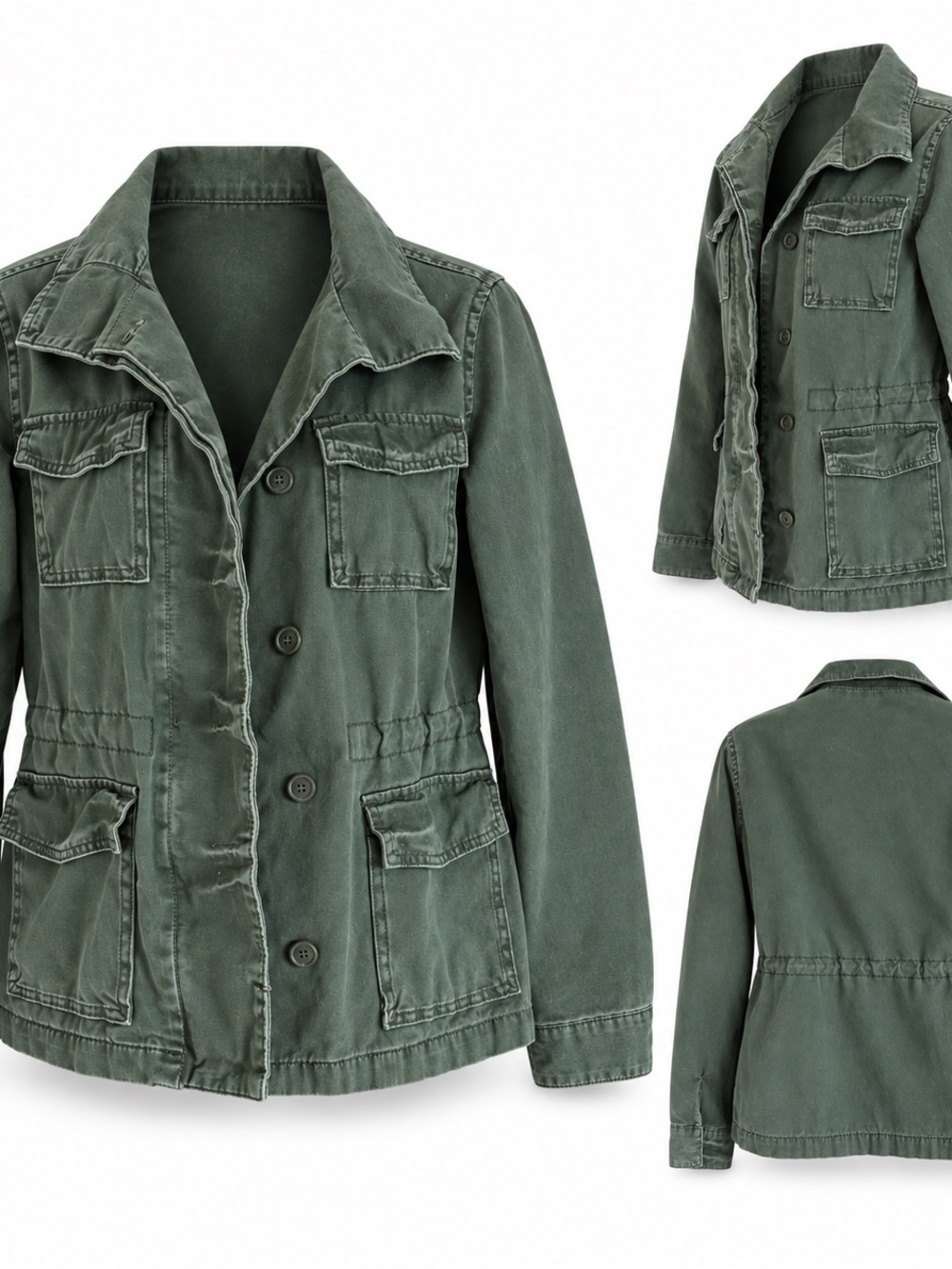Ecote Olive Green Military Utility Jacket Size Small Four Pocket Boho